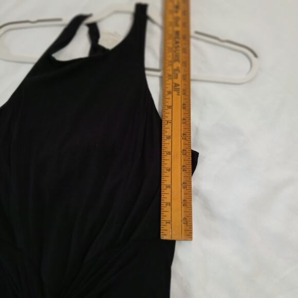 Vintage black stretch rayon sleeveless maxi dress with tulip skirt size medium - Picture 14 of 15